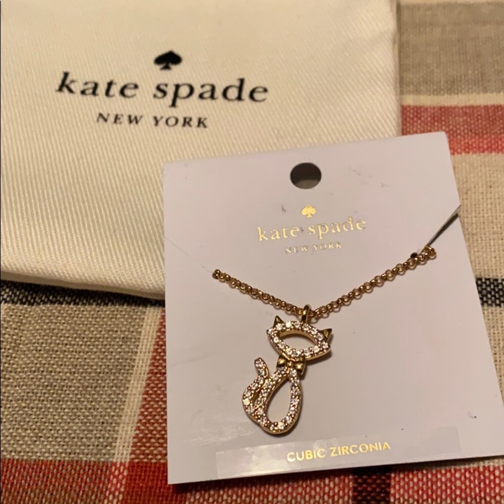 Kate Spade cat kitten necklace NWT